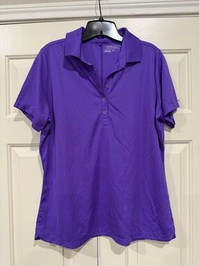 Nike Women's Purple Button-Front Polo Shirt
